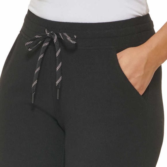 NWoT Andrew Marc Women's Ribbed Knit Jogger Sweatpants Black Size XS $70 8D002 - Picture 4 of 4